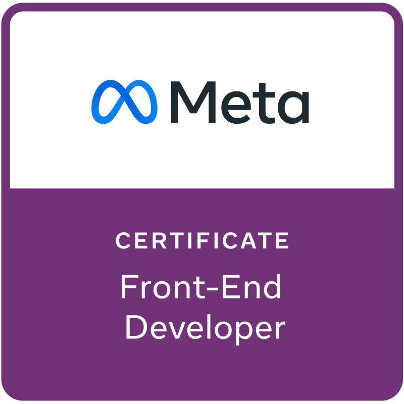 Meta Front End Development Certification